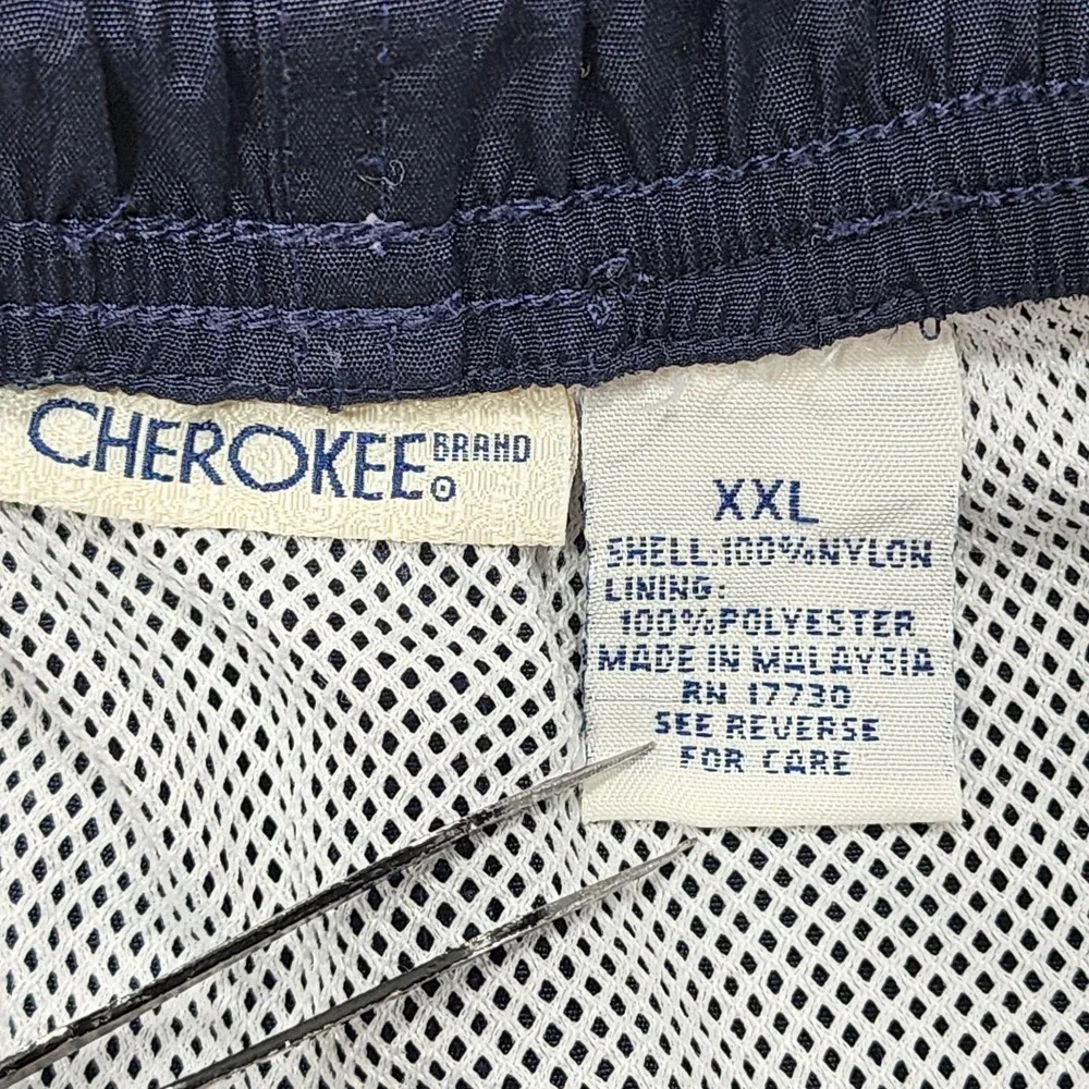 Cherokee Swim Trunks Mens 2XL Blue Floral Hawaiian Lined Pockets Beach Summer